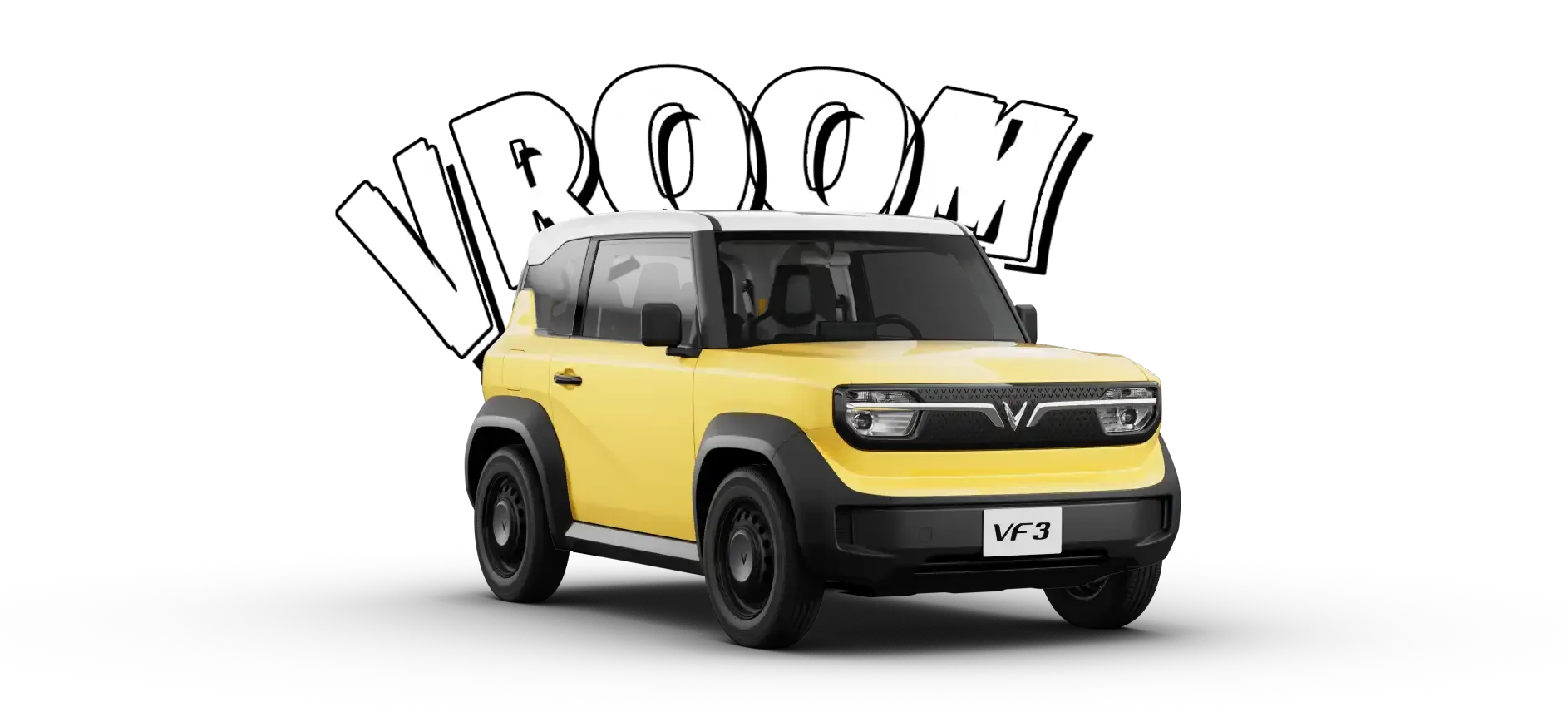 VinFast VF 3 warna Summer Yellow, mini SUV listrik dengan desain trendi dan bodi kompak yang cocok untuk gaya hidup dinamis di perkotaan.