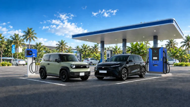 Mobil Vinfast di Charging Station Fast Charging dan Ultra Fast Charging
